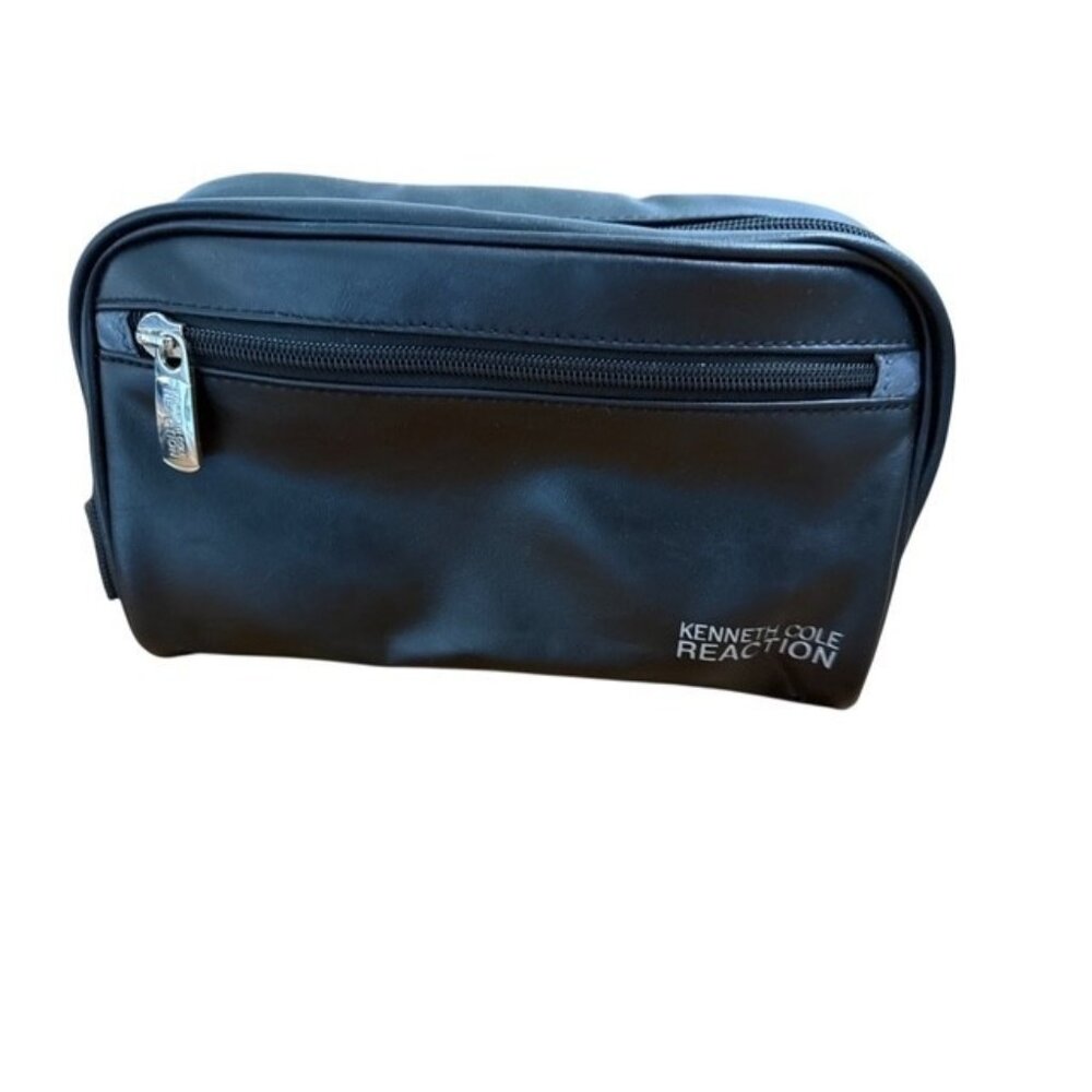 Kenneth Cole Reaction Travel Bag Black Case Zip Dopp Bag Toiletries Shaving Kit